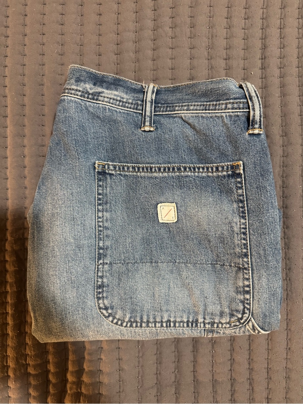 American Eagle Outfitters Men's Light Blue Cargo Jeans